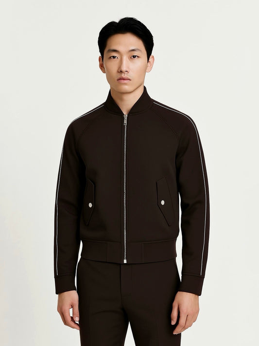 Smart Bomber in Wool Crepe