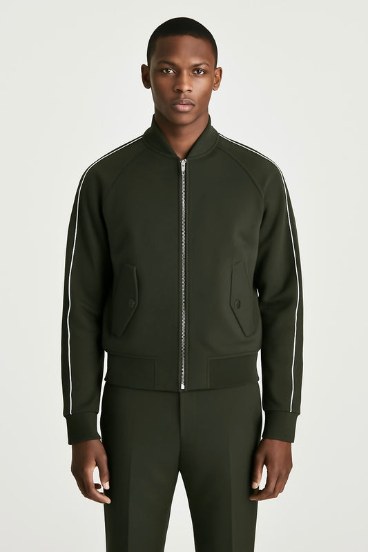 Smart Bomber in Wool Crepe